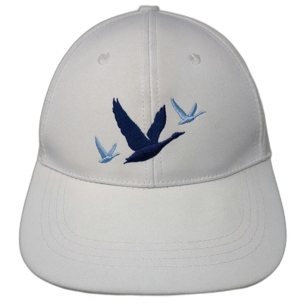 Grey Goose White Baseball Cap One Size Embroidered Flying Geese Strapback Hat